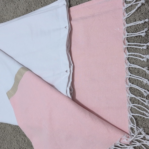 Project 62 Target Colorblock Light Gold Blush Pink Fringe Shower Curtain - Picture 5 of 10